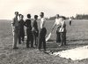 187. letecký den 1957,zleva Láďa Postler,?,?,?,?,Luboš Málek,Honza Polák,Olina Obitová(Poláková)